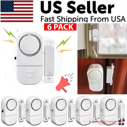 6-Pack Wireless Door & Window Alarm – Instant Home Security (No Wi-Fi)