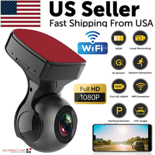 170° WiFi Dash Cam – Full HD 1080P Car Recorder with Night Vision & App Control